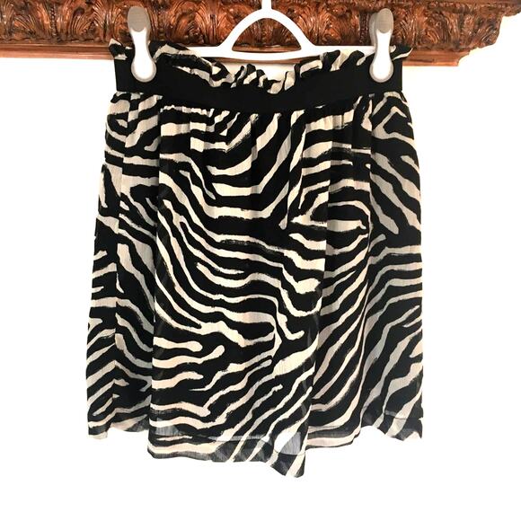 H&M Zebra Print Elastic Waist Chiffon Skirt 8 - Picture 2 of 6